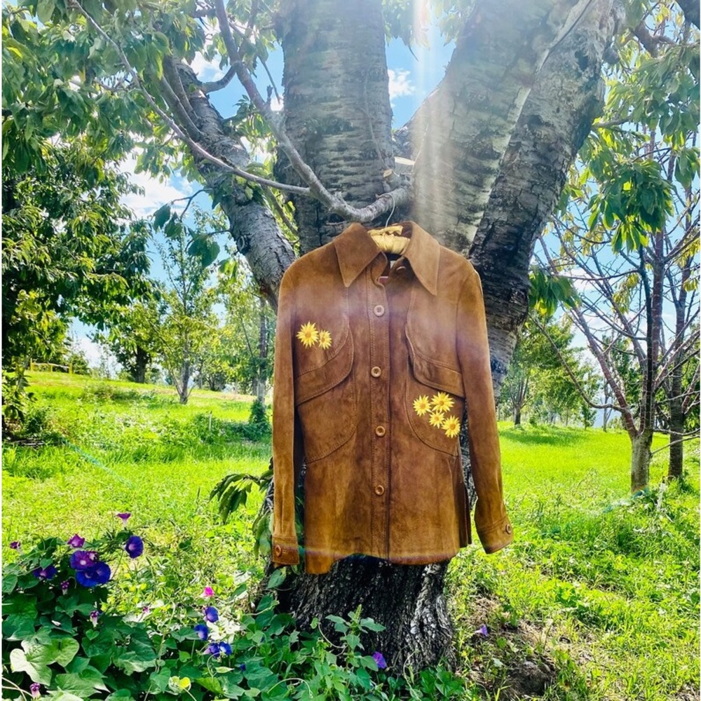 Vintage Leather Embroidered Women’s Coat